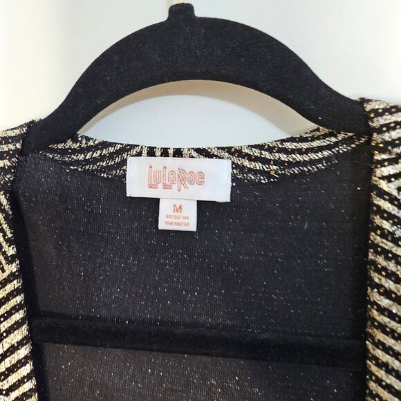 Lularoe Elegant Black Gold Sparkle Sarah long Duster size medium - Picture 6 of 7